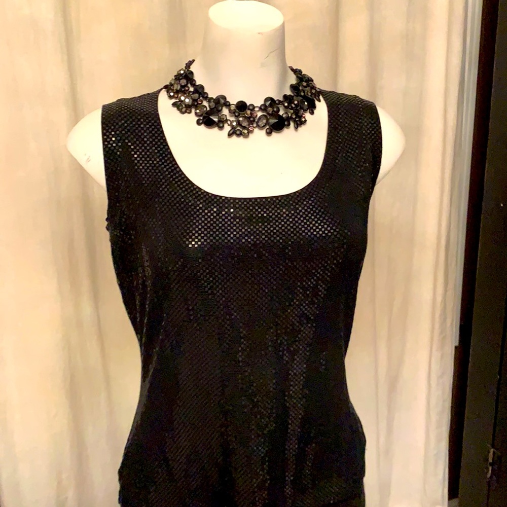 St. John sparkling black tank top, sz M